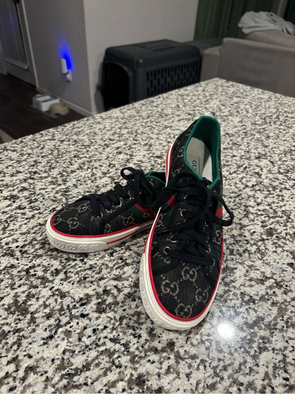 Gucci Canvas 1977 Tennis Shoes | Black/Deep Blue | 7